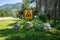 West Glacier, Montana - July 2, 2021: Sign for the West Glacier KOA Kampgrounds of America resort on a summer day