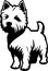 west highland white terrier Black Silhouette Generative Ai