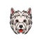 West Highland White Terrier portrait. Dog Breed. Vector Illustration.