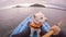 West highland white terrier westie dog kayaking in Paihia, Bay o