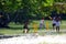 West Indies, Caribbean, Antigua, St Mary, Ffryes Beach, Youngsters Playing Cricket on the Beach