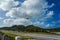 West Indies Helicopter landing at Remy de Haenen Airport also known as Saint Barthelemy Airport