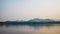 West Lake landscape with reflections in water at sunset, Hangzhou, China