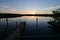 West Lake shelter and docks at sunrise in Everglades National Park, Florida.