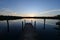 West Lake shelter and docks at sunrise in Everglades National Park, Florida.