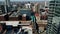 West Loop cityscape in Chicago, USA. Aerial view above Lake Street.