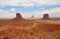 West Mitten Butte, East Mitten Butte and Merrick Butte in Monument Valley