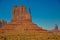 The West Mitten Butte, rock formation, in iconic Monument Valley