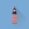 West Quoddy Head Lighthouse Flat design long shadow icon