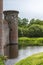 West side tower to tower of Caerlaverock Castle, Scotland UK.