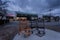 WEST VANCOUVER, BC, CANADA - MAR 23, 2020: Empty shopping carts next to an empty parking lot at Park Royal shopping