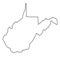 West Virginia map outline vector illustartion