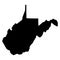 West Virginia map silhouette vector illustration