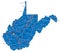 West Virginia state political map