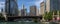 West Wacker Drive Skyline panorama in Chicago