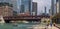 West Wacker Drive Skyline panorama in Chicago