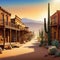 west wild town desert old saloon western street background