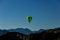 Westendorf, Tirol/Austria - September 27 2018: Sunset flight above Westendorf in the Austrian Alps by a bright yellow and green