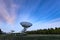 The Westerbork Synthesis Radio Telescope WSRT during dusk, wit