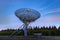 The Westerbork Synthesis Radio Telescope WSRT during dusk, wit