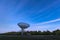 The Westerbork Synthesis Radio Telescope WSRT during dusk, wit