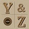 Western alphabet design letters vintage vector