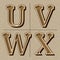 Western alphabet design letters vintage vector
