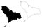 Western Area Republic of Sierra Leone, Salone, Sherbro Island map vector illustration, scribble sketch Freetown Peninsula