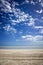 Western Australia - coastline at the Eighty Mile Beach with food prints and car tracks at the sand