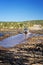 Western Australia â€“ Dried out Pentecost river crossing at the Gibb River Road with 4WD vehicle