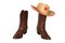 Western boots with cowboy hat