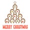 Western Christmas greeting card with Horseshoe Cowboy Christmas Tree on white background