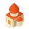 Western church icon, isometric style