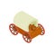 Western covered wagon isometric 3d icon