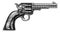 Western Cowboy Gun Pistol Revolver Woodcut Style