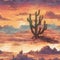 Western Desert Sunset Background Seamless Pattern Colorful Digital Background Artwork Design - ai generated