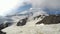 The western and eastern peaks of mount Elbrus closeup