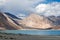 The western end of Pangong Tso Pangong Lake in Ladakh, India, bordering China