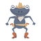 Western frog duel cute print. Wild west animal with hat, boot, gun.