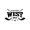 Western Golf Logo design, Vintage retro crossed stick golf badge label design