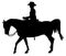 Western Horse And Rider Silhouette Isolated