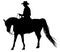 Western Horse And Rider Silhouette Isolated