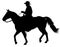 Western Horse And Rider Silhouette Isolated