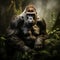 Western Lowland Gorilla  Made With Generative AI illustration