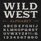 Western retro dirty alphabet vector font.