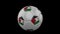 Western Sahara flag on flying soccer ball on transparent, alpha channel