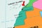 Western Sahara, Laayoune - capital city, pinned on political map