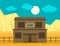 Western saloon concept background, flat style