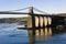 Western-side of the Menai Suspension Bridge & Menai Strait, Anglesey, North Wales