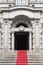 Western Style Government Building Gate With Red Ca